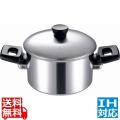 エルム IH 3層鋼 両手鍋 21cm 業務用 ※ IH対応 IH (100V/200V)とガス火対応 写真1