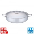 18-10 プライオリティ 外輪鍋(蓋付) 32cm 業務用 ※ IH対応 IH (100V/200V)とガス火対応 写真1