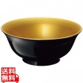 耐熱6.5寸羽反渕布目丼 外黒内光金 写真1