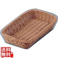 樹脂バスケット 角長 40cm深型 ナチュラル(茶) 業務用 写真1
