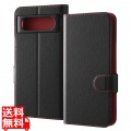 Google Pixel 8 耐衝撃 手帳 マグネット/ブラック/レッド 写真1
