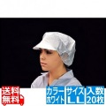 帯電帽 つば付(20枚入)LL ホワイト 66112W 写真1