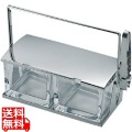 ガラス薬味入れ No.872(2ケ仕切) 写真1