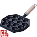 岩鋳 たこ焼器 14穴 木柄付き IH対応 南部鉄器 写真1