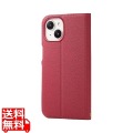 iPhone 15 ソフトレザーケース 薄型 手帳型 磁石付 フラワーズ