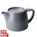 フォーライフ(FOR LIFE) ティーポット 陶器 530ml 3杯用 茶こし付き 食洗機対応 蓋が落ちない 片手で注げる 新生活 グレー スタンプティーポット 309Gry 写真1