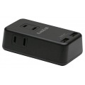 プリンストン コンパクトUSB2ポート給電機能付マルチタップ (ブラック) 写真1