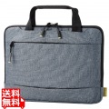 Surface Laptop Go2 / Go 12.4インチ 2022年 / 2020年 用 パソコンケース ハンドル付き ファスナー付きポケット 起毛素材 カジュアルタイプ PCケース グレー