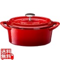 ボン・ボネール ココットオーバル 14cm レッド※ IH (100V/200V)とガス火対応