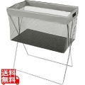 サイドワゴン・メッシュ R-336グレー マジックテープ式 | 荷物入れ 飲食店 コンパクト 折り畳み 収納 写真1