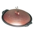 アルミ庵陶板鍋素焼き茶 M10-46316cm 浅型