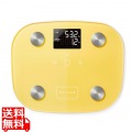 エレコム 体組成計 体重計 ヘルスメーター デジタル表示 コンパクト 専用アプリ有 おしゃれ かわいい イエロー 写真1
