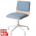 オフィスチェア デスクチェア 合成皮革 CH-J460 ナチュラル×ブルー 宮武製作所 | 椅子 チェア オフィス 回転座面 レバー昇降 キャスター付き 写真1