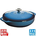 ロッジ エナメルキャセロールEC3CC33 ブルー ※ IH対応 IH (100V/200V)とガス火対応 | キッチン用品 調理器具 フライパン 鍋