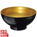耐熱6.5寸乱筋木目丼 外黒内光金 写真1