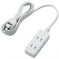 エレコム シャッタータップ 3個口 2m ホワイト | 電源タップ 延長コード 白