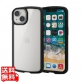 iPhone 14 / 13 ケース カバー ハイブリッド 耐衝撃 衝撃吸収 軽量 薄型 ストラップホール付 背面クリア TOUGH SLIM ブラック 写真1
