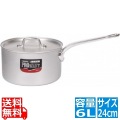 アルミ プロセレクト 片手鍋(目盛付) 24cm ※ ガス火専用 写真1