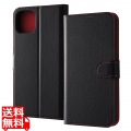 iPhone 15 Plus レザー シンプル マグネット/ブラック/レッド 写真1