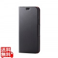 iPhone 12/12 Pro用ソフトレザーケース UltraSlim/磁石付/手帳型/ブラック