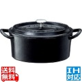 ボン・ボネール ココットオーバル 17cm ブラック ※ IH対応 IH (100V/200V)とガス火対応 写真1