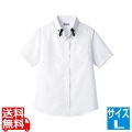 レイヤードBD衿半袖シャツ L ET-1313 WT×BK