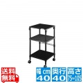 バウヒュッテ 昇降式スピーカースタンド BHS-400SP-BK ( ブラック ) | スピーカースタンド ワゴン キャスター付き 収納 写真1