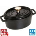 ピコ・ココット オーバル 17cm 黒 ※ IH対応 IH (100V/200V)とガス火対応 写真1