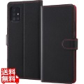 Galaxy A51 5G 耐衝撃 手帳 シンプル マグネット/ブラック/レッド 写真1