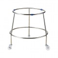 MT18-8丸型ざる置き台H-C(白キャスター付) 写真1