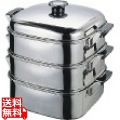 (T)18-8角型蒸器 24cm 3段 写真1