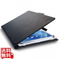 タブレットケース カバー 汎用 8.5?11.5インチ ソフトレザー 手帳型 フラップ マグネット フリーアングル ハンドベルト 薄型 軽量 ブラック 写真1