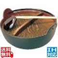 五進 田舎鍋(鉄製内面茶ホーロー仕上) 24cm(杓子付) ※IH対応(100V/200V) 写真1