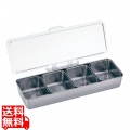 UK ステンレス調味料入バット PC蓋付 (中子セット)4ヶ入長 写真1