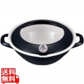 富士ホーロー TP-24 BK 天ぷら鍋24cm(温度計付) ブラック 写真1