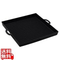 アサヒ 鉄 角型グリルプレート 波 H-250 24.5cm 写真1