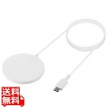 ワイヤレス充電器 7.5W マグネット内蔵 卓上 ケーブル一体型 iPhone Airpods 1m ホワイト 写真1