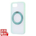 iPhone 16e/ハイブリッドケースシルキーマット磁充対応リング付/青