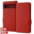 Google Pixel 7a 耐衝撃 手帳型レザーケース シンプル マグ/レッド 写真1