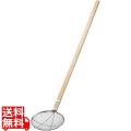 EBM 18-8 木柄 丸型 給食用スクイ網 24cm 6.5メッシュ 写真1