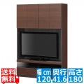 壁面テレビボード ポルターレ POR-1812TV DK | 日本製 壁面収納 テレビ台 幅:約120cm 高さ:約180cm 50V型対応 巾木よけ 配線穴