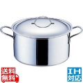 18-10 プライオリティ 半寸胴鍋(蓋付) 16cm 業務用 ※ IH対応 IH (100V/200V)とガス火対応