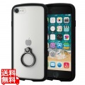 iPhone SE 第3世代/SE 第2世代/8/7 用 ケース カバー ハイブリッド TOUGH SLIM LITE リング付き 耐衝撃 軽量 薄型 フレームカラー 背面クリア ブラック