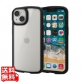 iPhone 14 / 13 ケース カバー ハイブリッド 耐衝撃 衝撃吸収 軽量 薄型 ストラップホール付 背面マットクリア 指紋防止 高透明 TOUGH SLIM ブラック