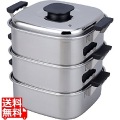 PE18-0角型蒸器 3段24cm 写真1