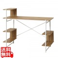 らくらく組立 棚付デスクW120(ナチュラル) 写真1