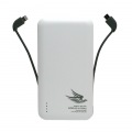 10000mAh 大容量バッテリー ケーブル収納機能 Mocro USB-Lightning モデル 世界シリーズ 世界飛翼 ホワイト PSE認証済 写真1