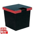 ガリ入れ 角 黒渕朱(トング別)ABS樹脂 写真1