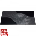 漆黒刷毛目 黒 長角トレー 黒漆流水 500×250×12mm 写真1