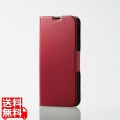 AQUOS sense3/AQUOS sense3 lite/Android One S7/ソフトレザーケース/薄型/磁石付/レッド